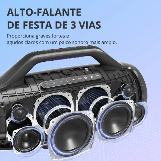 [do Brasil] caixa de som bluetooth Tronsmart Bang Max Alto-falante 130W com 3 Way Sistema de Som, 30h playtime, Sync Up 100 + alto-falantes, Controle APP